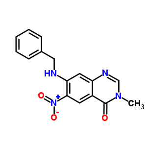 4(3H)-quinazolinone,3-methyl-6-nitro-7-[(phenylmethyl)amino]- Structure,66234-57-9Structure