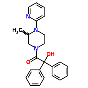 Ethanone,2-hydroxy-1-[3-methyl-4-(2-pyridinyl)-1-piperazinyl]-2,2-diphenyl- Structure,6624-13-1Structure