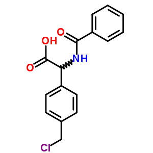 Benzeneacetic acid, a-(benzoylamino)-4-(chloromethyl)- Structure,66320-53-4Structure