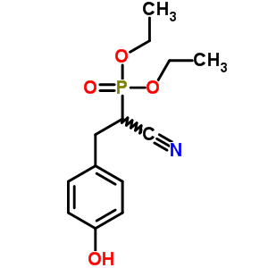 Phosphonic acid, [1-cyano-2-(4-hydroxyphenyl)ethyl]-, diethyl ester Structure,66324-65-0Structure