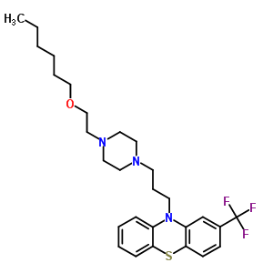 10-[3-[4-(2-Hexoxyethyl)piperazin-1-yl]propyl]-2-(trifluoromethyl)phenothiazine Structure,66421-93-0Structure