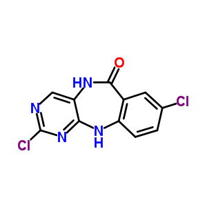 6H-pyrimido(4,5-b)(1,4)benzodiazepin-6-one, 2,8-dichloro-5,11-dihydro- Structure,66427-85-8Structure