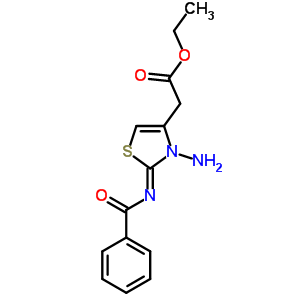 Ethyl 2-[(2z)-3-amino-2-benzoylimino-1,3-thiazol-4-yl]acetate Structure,66870-59-5Structure