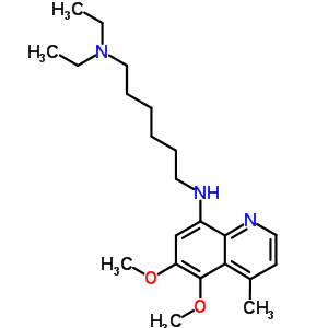 N-(5,6-二甲氧基-4-甲基-喹啉-8-基)-N,N-二乙基-己烷-1,6-二胺结构式_68219-28-3结构式