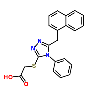 2-[[5-(1-萘甲基)-4-苯基-4H-1,2,4-噻唑-3-基]硫代]-乙酸结构式_68614-60-8结构式