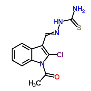 [(1-乙酰基-2-氯-吲哚-3-基)亚甲基氨基]硫代脲结构式_68770-68-3结构式