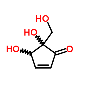 (4r,5r)-rel-4,5-二羟基-5-(羟基甲基)-2-环戊烯-1-酮结构式_68907-79-9结构式