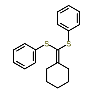 Benzene,1,1-[(cyclohexylidenemethylene)bis(thio)]bis- Structure,69190-57-4Structure