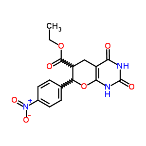 2H-pyrano[2,3-d]pyrimidine-6-carboxylicacid, 1,3,4,5,6,7-hexahydro-7-(4-nitrophenyl)-2,4-dioxo-, ethyl ester Structure,69310-75-4Structure