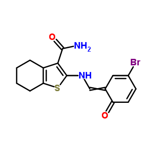 Benzo[b]thiophene-3-carboxamide,2-[[(5-bromo-2-hydroxyphenyl)methylene]amino]-4,5,6,7-tetrahydro- Structure,69438-18-2Structure