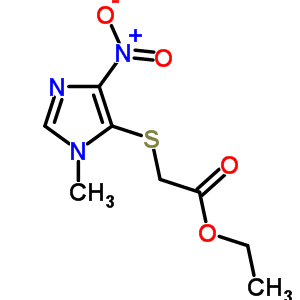 2-[(1-甲基-4-硝基-1H-咪唑-5-基)硫代]-乙酸乙酯结构式_6954-33-2结构式