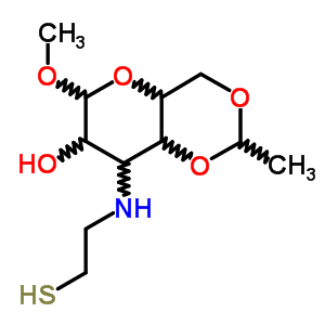 4-Methoxy-9-methyl-2-(2-sulfanylethylamino)-5,8,10-trioxabicyclo[4.4.0]decan-3-ol Structure,6964-94-9Structure