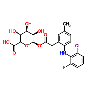 (5xi)-1-O-({2-[(2-Chloro-6-fluorophenyl)amino]-5-methylphenyl}acetyl)-beta-L-lyxo-hexopyranuronic acid Structure,697287-17-5Structure