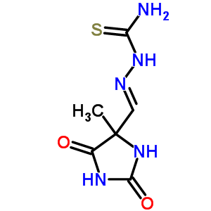 Hydrazinecarbothioamide,2-[(4-methyl-2,5-dioxo-4-imidazolidinyl)methylene]- Structure,6974-14-7Structure