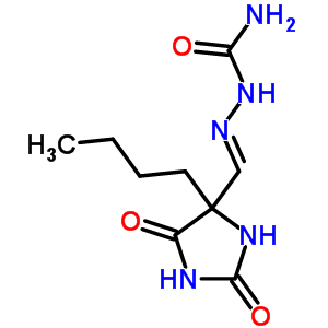 Hydrazinecarboxamide,2-[(4-butyl-2,5-dioxo-4-imidazolidinyl)methylene]- Structure,6974-20-5Structure