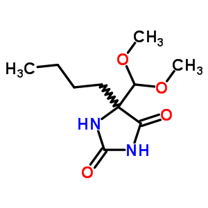 2,4-Imidazolidinedione,5-butyl-5-(dimethoxymethyl)- Structure,6974-22-7Structure