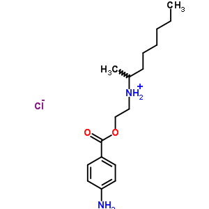 Ethanol,2-[(1-methylheptyl)amino]-, 1-(4-aminobenzoate), hydrochloride (1:1) Structure,69781-30-2Structure