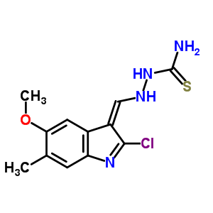 Hydrazinecarbothioamide,2-[(2-chloro-5-methoxy-6-methyl-1h-indol-3-yl)methylene]- Structure,69789-88-4Structure