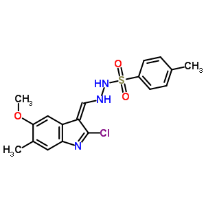 Benzenesulfonic acid,4-methyl-, 2-[(2-chloro-5-methoxy-6-methyl-1h-indol-3-yl)methylene]hydrazide Structure,69789-89-5Structure