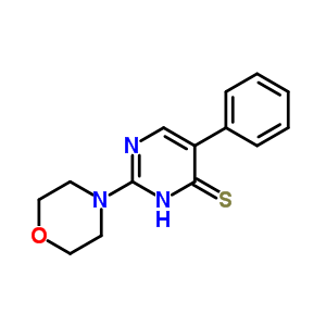 4(3H)-pyrimidinethione,2-(4-morpholinyl)-5-phenyl- Structure,69909-06-4Structure