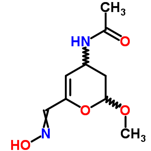 N-[2-(hydroxyiminomethyl)-6-methoxy-5,6-dihydro-4h-pyran-4-yl]acetamide Structure,69975-44-6Structure