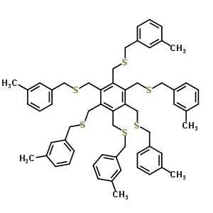 Benzene,1,2,3,4,5,6-hexakis[[[(3-methylphenyl)methyl]thio]methyl]- Structure,69998-70-5Structure