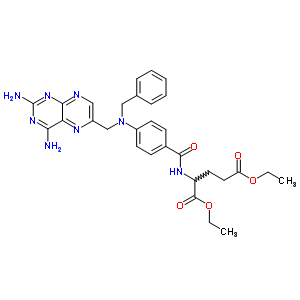 Diethyl 2-[[4-[benzyl-[(2,4-diaminopteridin-6-yl)methyl]amino]benzoyl]amino]pentanedioate Structure,70280-72-7Structure