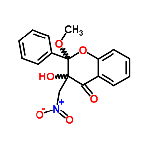 3-Hydroxy-2-methoxy-3-(nitromethyl)-2-phenyl-chroman-4-one Structure,70460-54-7Structure