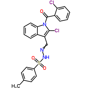 N-[[2-chloro-1-(2-chlorobenzoyl)indol-3-yl]methylideneamino]-4-methyl-benzenesulfonamide Structure,70952-17-9Structure