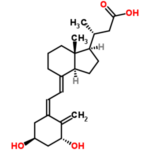 1alpha,3beta-二羟基-24-去甲-9,10-断-5,7,10(19)-胆三烯-23-酸结构式_71204-89-2结构式