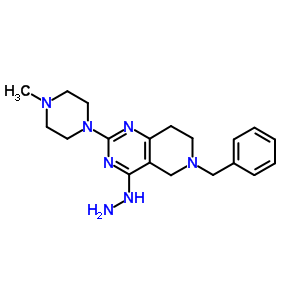 Pyrido[4,3-d]pyrimidine,4-hydrazinyl-5,6,7,8-tetrahydro-2-(4-methyl-1-piperazinyl)-6-(phenylmethyl)- Structure,7128-27-0Structure