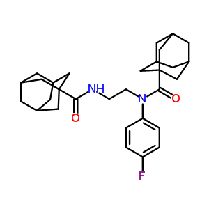 N-(4-氟苯基)-N-[2-[(三环[3.3.1.13,7]-1-癸基羰基)氨基]乙基]-三环[3.3.1.13,7]癸烷-1-羧酰胺结构式_71458-54-3结构式