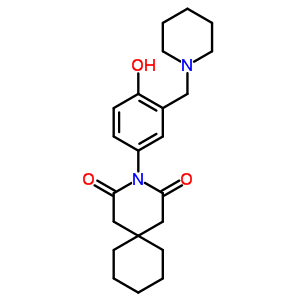 3-[4-羟基-3-(1-哌啶基甲基)苯基]-3-氮杂螺[5.5]十一烷-2,4-二酮结构式_71471-55-1结构式