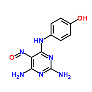4-((2,6-二氨基-5-亚硝基嘧啶-4-基)氨基)苯酚结构式_71552-25-5结构式