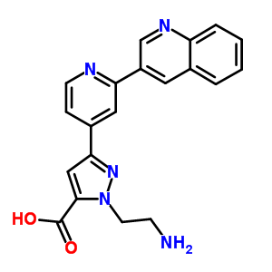 1-(2-氨基乙基)-3-(2-喹啉-3-基吡啶-4-基)-1H-吡唑-5-羧酸结构式_723337-37-9结构式