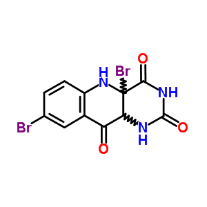 4a,8-二溴-1,4a,5,10a-四氢嘧啶并(5,4-b)喹啉-2,4,10(3H)-三酮结构式_7251-43-6结构式