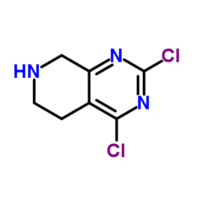 2,4-二氯-5,6,7,8-四氢吡啶并[4,3-d]嘧啶结构式_726697-13-8结构式