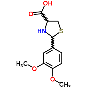 2-(3,4-Dimethoxyphenyl)-1,3-thiazolidine-4-carboxylic acid Structure,72678-92-3Structure