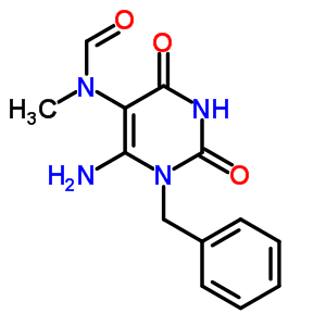 6-氨基-1-苄基-5-(N-甲酰基-N-甲基)尿嘧啶结构式_72816-89-8结构式