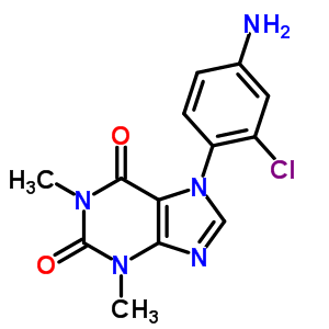 7-(4-氨基-2-氯-苯基)-1,3-二甲基-嘌呤-2,6-二酮结构式_72898-65-8结构式