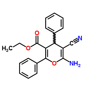 4H-pyran-3-carboxylicacid, 6-amino-5-cyano-2,4-diphenyl-, ethyl ester Structure,73035-26-4Structure