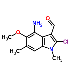 4-Amino-2-chloro-5-methoxy-1,6-dimethyl-indole-3-carbaldehyde Structure,73355-52-9Structure