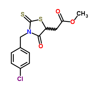 5-Thiazolidineaceticacid, 3-[(4-chlorophenyl)methyl]-4-oxo-2-thioxo-, methyl ester Structure,73394-90-8Structure