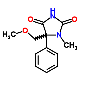 5-(Methoxymethyl)-1-methyl-5-phenyl-imidazolidine-2,4-dione Structure,7355-85-3Structure