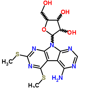 9H-pyrrolo[2,3-d:5,4-d]dipyrimidin-4-amine, 5, 7-bis(methylthio)-9-.beta.-d-ribofuranosyl- Structure,73851-51-1Structure