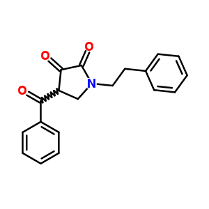 4-苯甲酰基-1-苯乙基-吡咯烷-2,3-二酮结构式_7399-22-6结构式