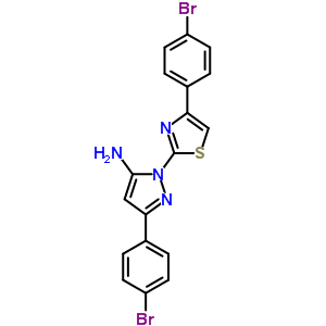 3-(4-溴苯基)-1-(4-(4-溴苯基)-2-噻唑)-1H-吡唑-5-胺结构式_74101-15-8结构式