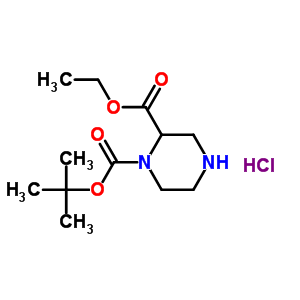 哌嗪-1,2-二羧酸 1-叔丁酯 2-乙酯盐酸盐结构式_741288-80-2结构式