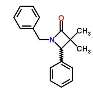 3,3-二甲基-4-苯基-1-(苯基甲基)-2-氮杂啶酮结构式_7468-30-6结构式