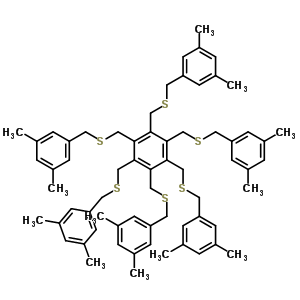 Benzene,1,2,3,4,5,6-hexakis[[[(3,5-dimethylphenyl)methyl]thio]methyl]- Structure,75155-58-7Structure